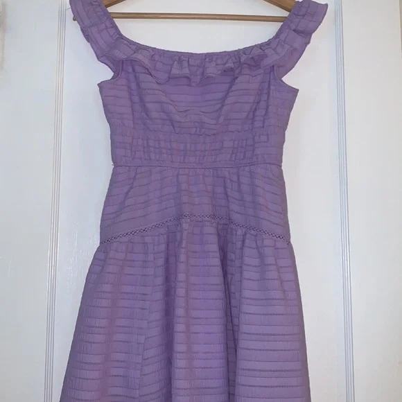 Wild Fable Lavender Texture Ruffle Fit & Flare Dress EUC XS - Picture 7 of 12